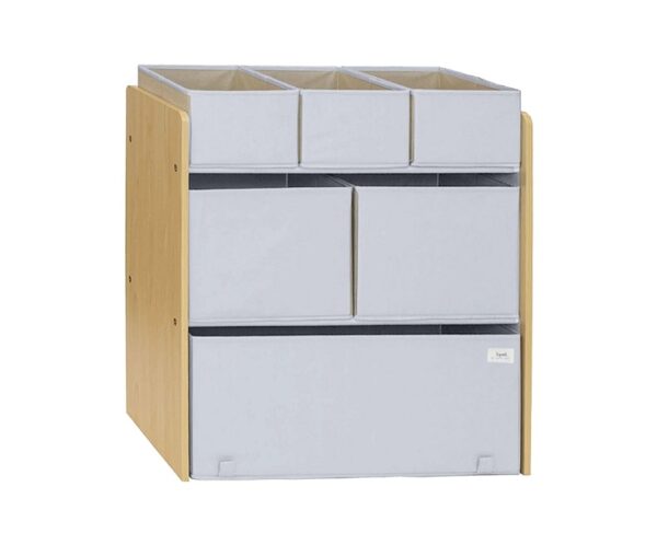 3 Sprouts multi-bin toy organizer Gray