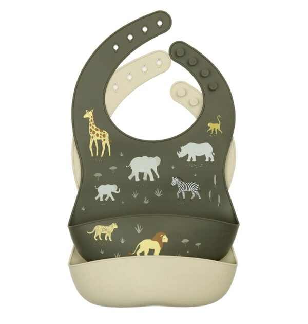 A Little Lovely Company silicone bibs Savanna 2tk