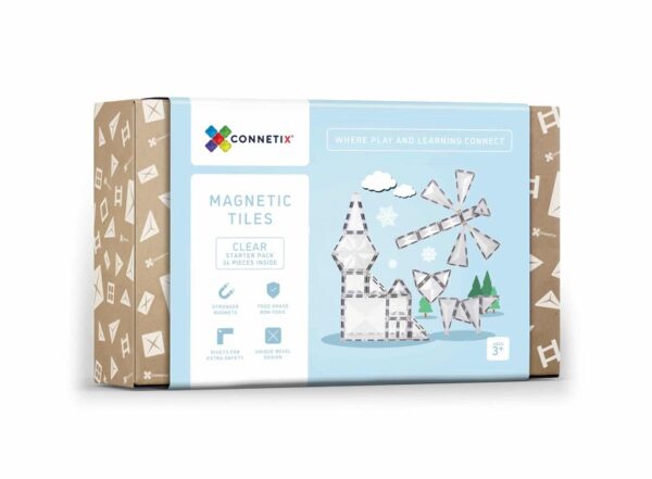 Connetix-magnetklotsid-34tk-Clear-Pack