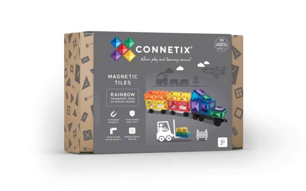 Connetix-magnetklotsid-50tk-Rainbow-Transport-Pack
