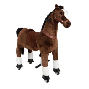 Legler riding horse on wheels