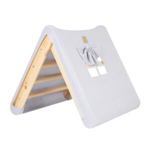 Meowbaby-Montessori-puidust-redel-koos-kattega-Grey-Blue-and-Natural