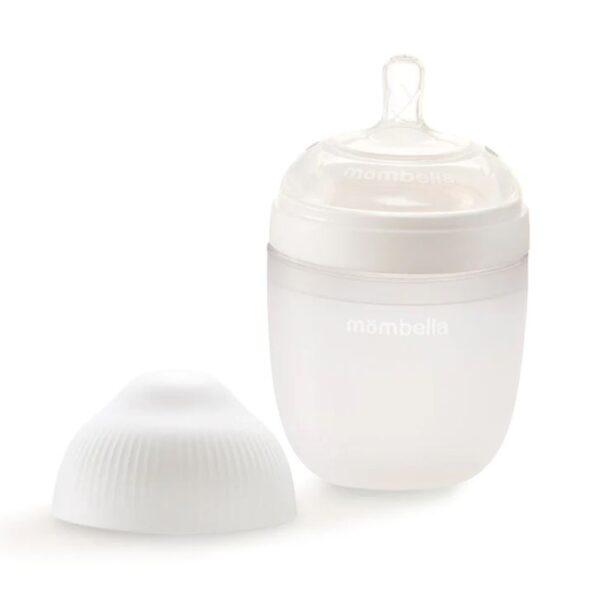mombella-koolikutevastane-silikoonist-lutipudel-ivory-210ml-beebile