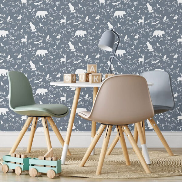 pastelowe-love-tapeet-forest-animals-blue