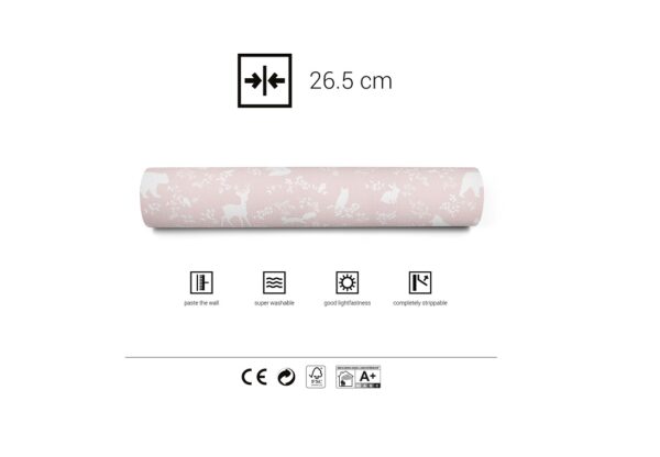 pastelowe-tapeet-forest-animals-pink