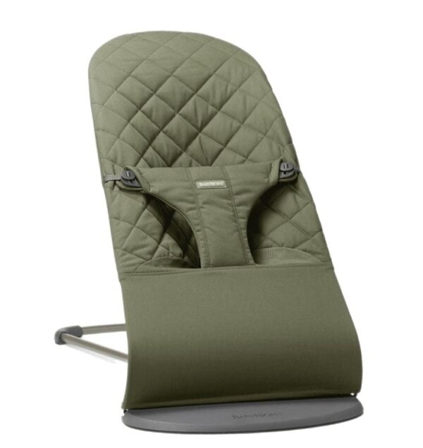 Babybjörn-lamamistool-Bouncer-Bliss-Dark-Green-Woven-Classic-Quilt