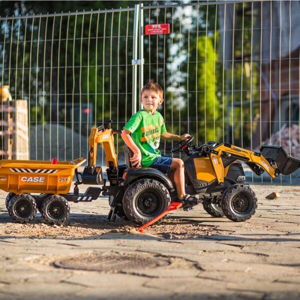 FALK haagisega traktor lastele koos ekskavaatorkopaga oranž - Image 2