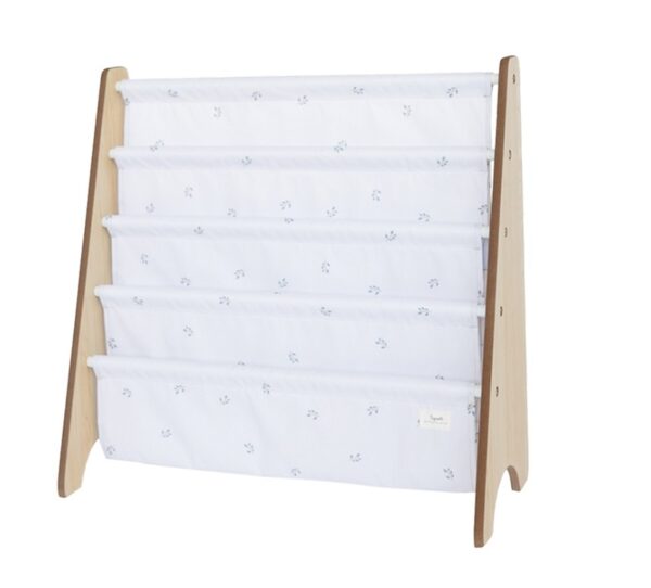 3 Sprouts book rack Blueberry Ivory