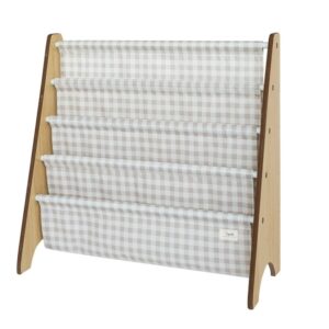 3 Sprouts book rack Gingham Beige