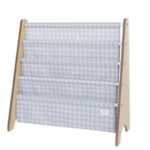 3 Sprouts book rack Gingham Blue